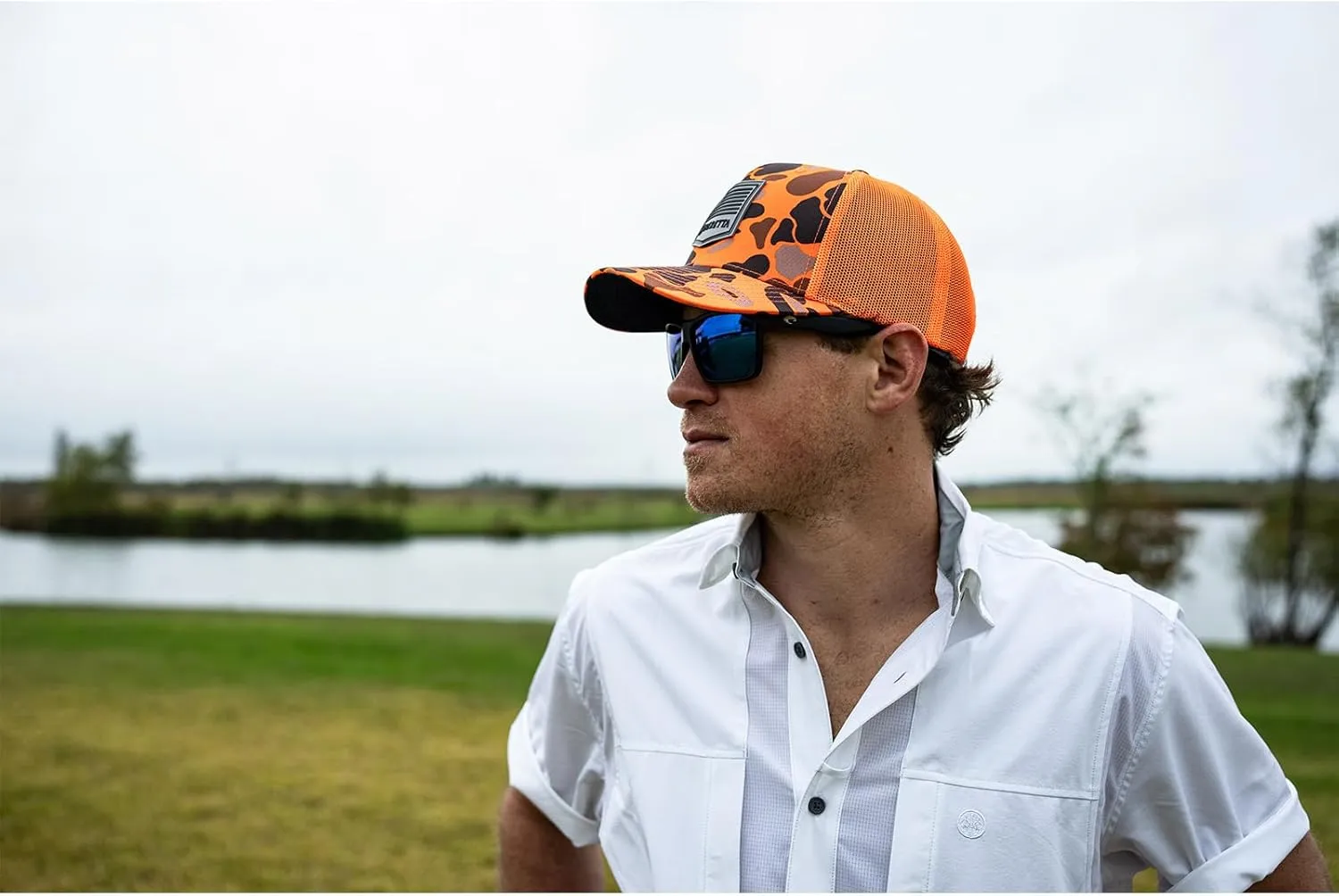 Beretta Men's PM Trucker Breathable Lightweight Outdoor Casual Baseball Cap with Adjustable Snapback - One Size Fits Most