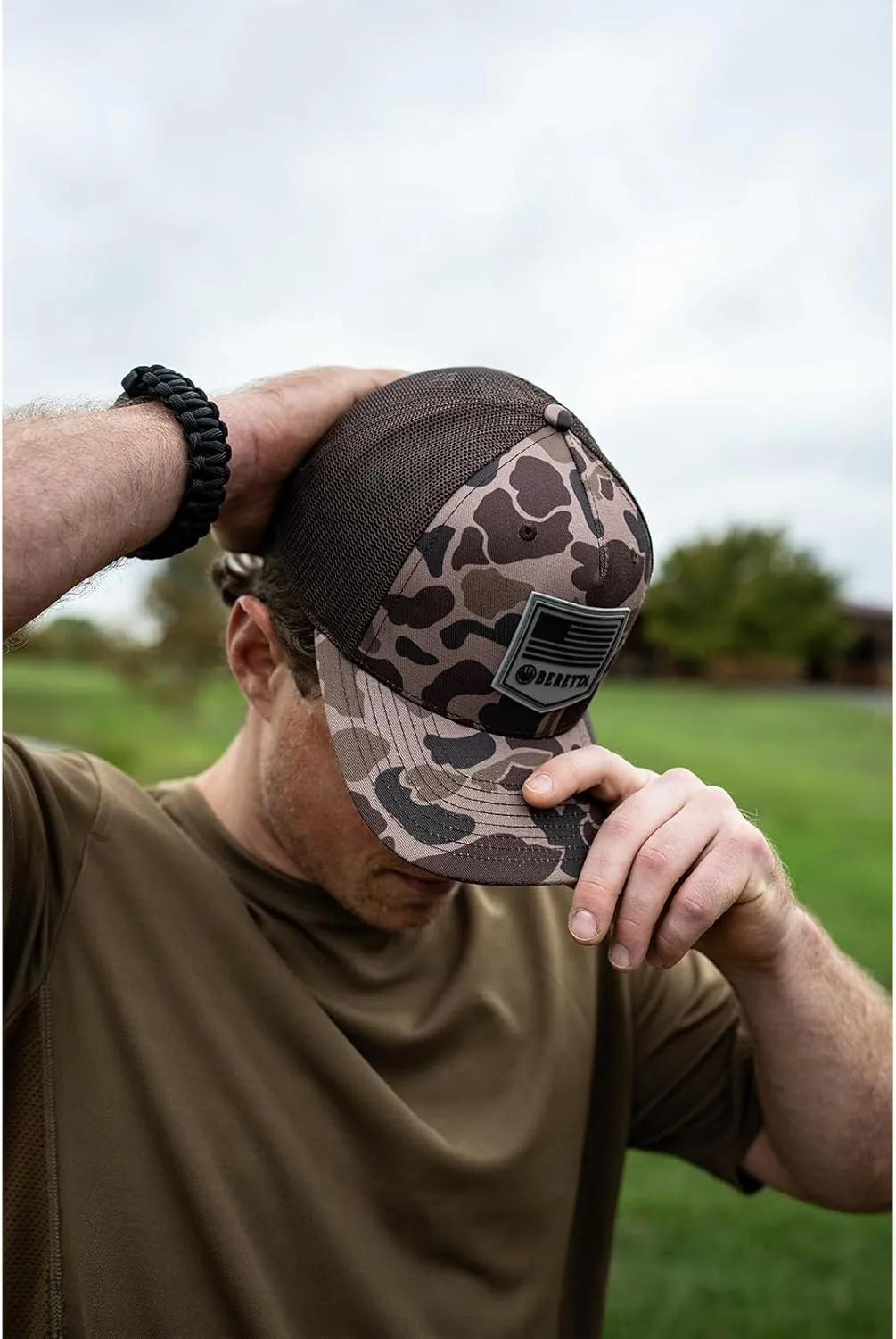 Beretta Men's PM Trucker Breathable Lightweight Outdoor Casual Baseball Cap with Adjustable Snapback - One Size Fits Most