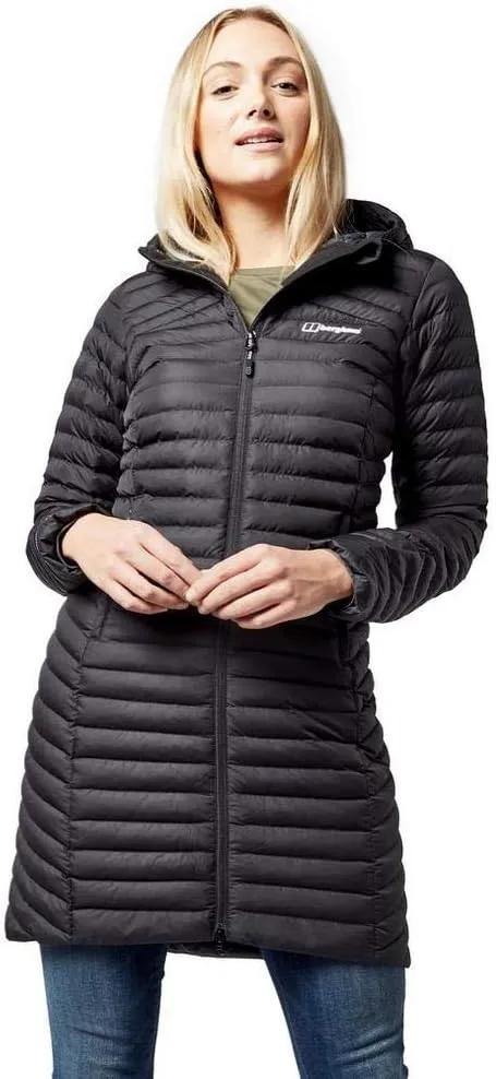 Berghaus Nula Micro Long Womens Padded Hooded Jacket Coat Black - 10