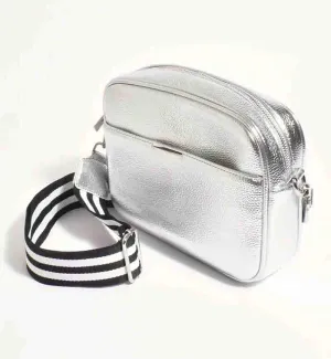 Bianca Stripe Camera Bag - Silver