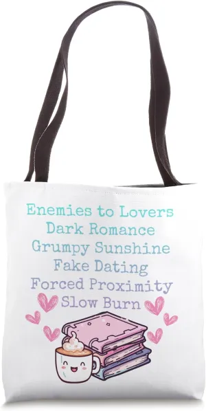 Bibliophile Romance Book Genre Humor Tee Tote Bag