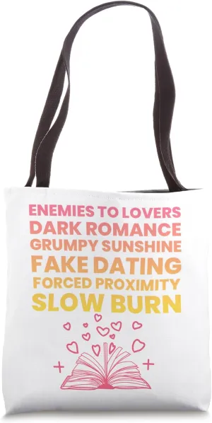 Bibliophile Romance Book Genre Humor Tee Tote Bag