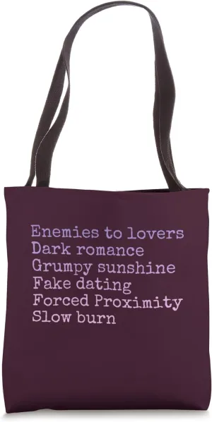 Bibliophile Romance Book Genre Humor Tee Tote Bag