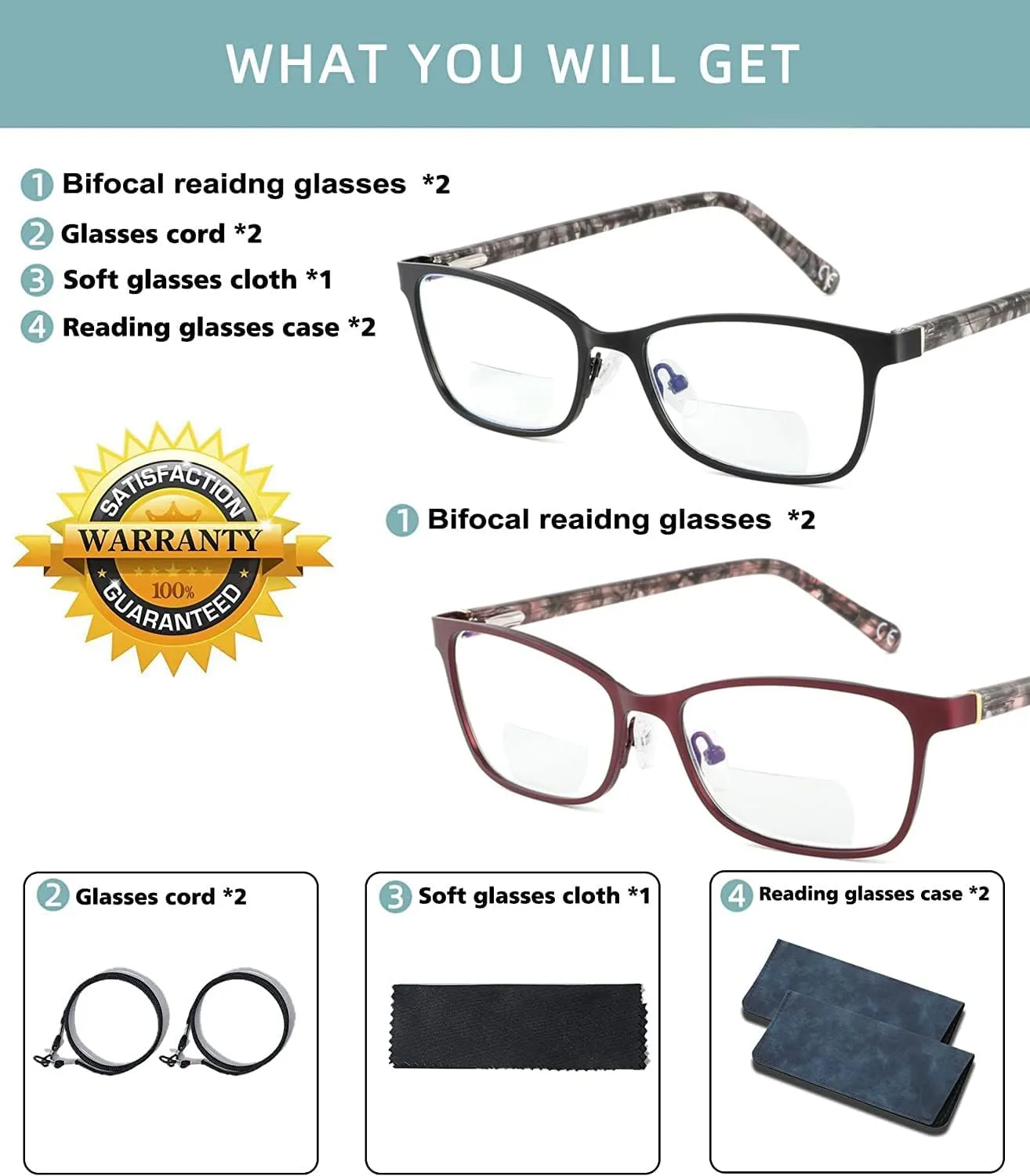 Bifocal Reading Glasses Women Blue Light Computer Reader Fashion Clear Top Cateye Ladies Designer Stylish Eyeglasses