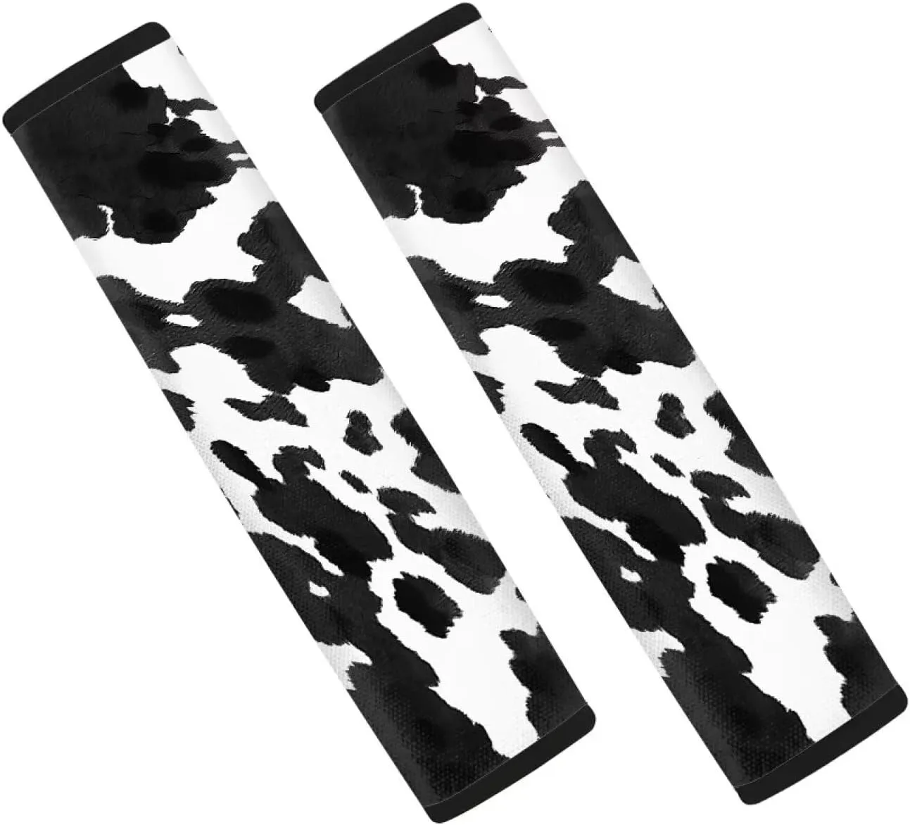 Biyejit Black White Cow 2 Pack Universal Soft and Comfortable Car Seat Belt Pads Harness Pads Pram Strap Covers Backpack Shoulder Pad Automotive Seat Belt Cushion Pad Cover for Adults