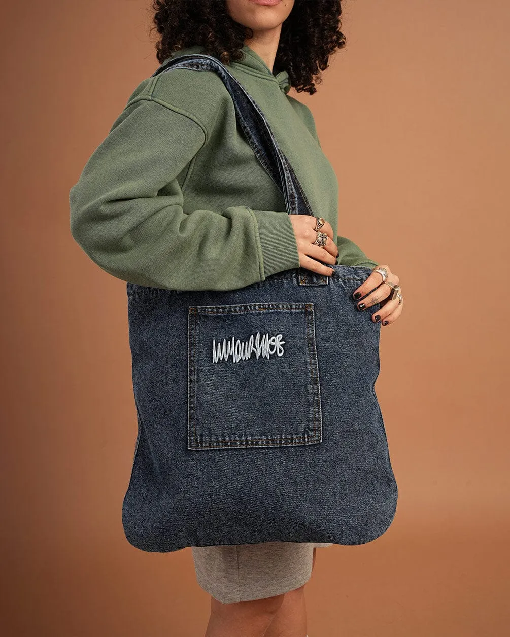 Blue Denim Tote Bag