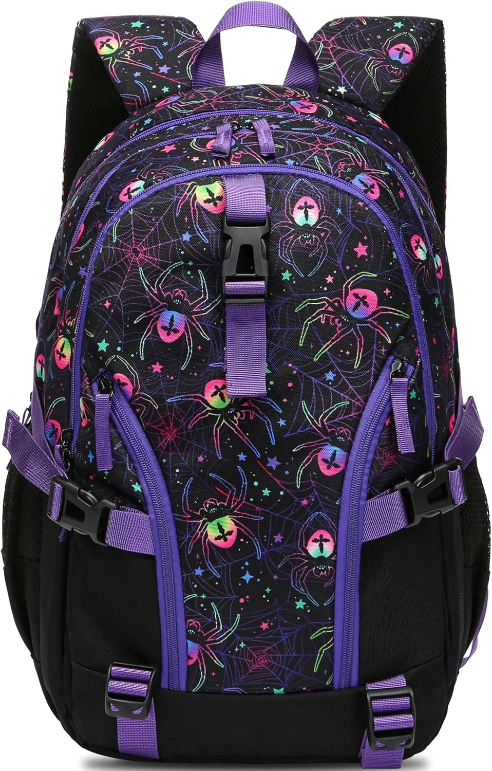 BLUEFAIRY Kids Backpack for Girls Boys Elementary Middle School Bookbag for Teens 18" Large Book Bags Fits 15.6 Inch Laptop with Lots of Pockets Mochilas para Niñas Adolescentes Purple/Black