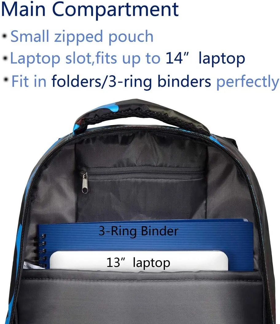 BLUEFAIRY Kids Backpacks for Boys Girls Elementary Primary Middle School Bookbags Back to School Bags for Childs Age 6-8 Mochilas Escolares para Niños Niñas 17 Inch Black/Blue