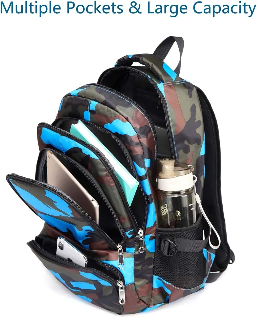 BLUEFAIRY Kids Backpacks for Boys Girls Elementary Primary Middle School Bookbags Back to School Bags for Childs Age 6-8 Mochilas Escolares para Niños Niñas 17 Inch Black/Blue