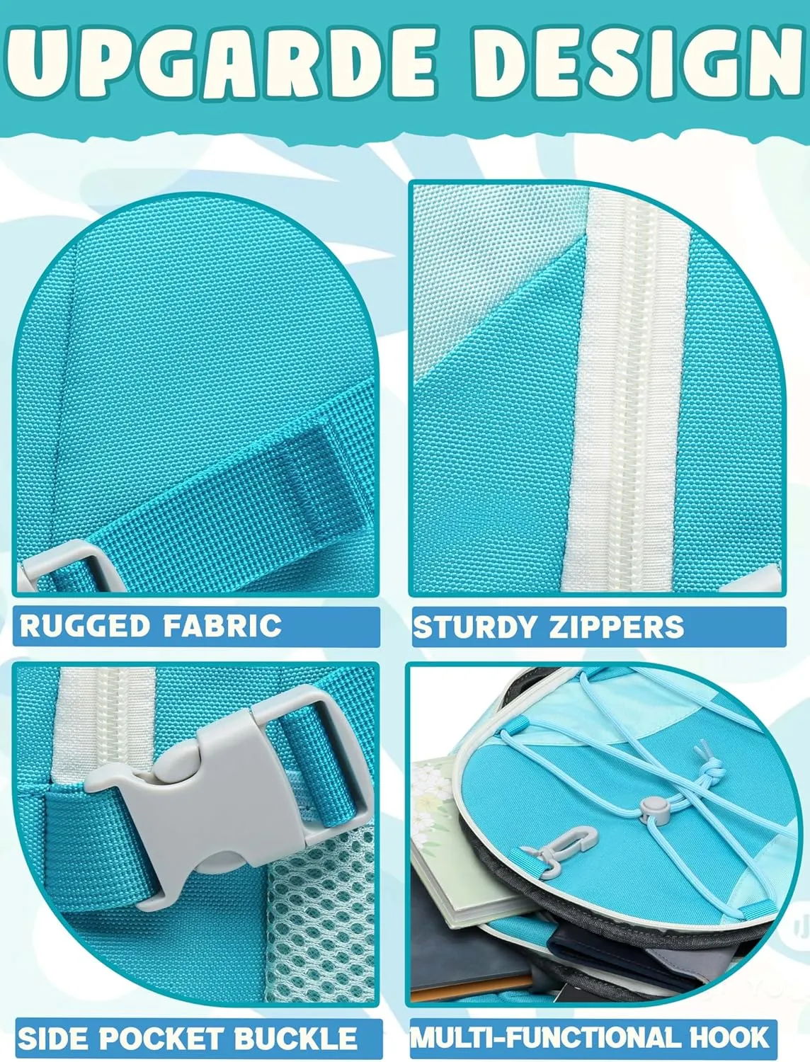 BLUEFAIRY Middle High School Backpack for Boys Girls Large Bookbag with Laptop Compartment Back to School Book Bags for Teens Teenagers Mochilas Escolares para Niños Niñas (Blue/Light Blue, Solid)
