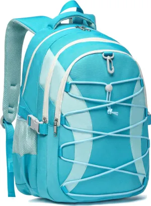 BLUEFAIRY Middle High School Backpack for Boys Girls Large Bookbag with Laptop Compartment Back to School Book Bags for Teens Teenagers Mochilas Escolares para Niños Niñas (Blue/Light Blue, Solid)