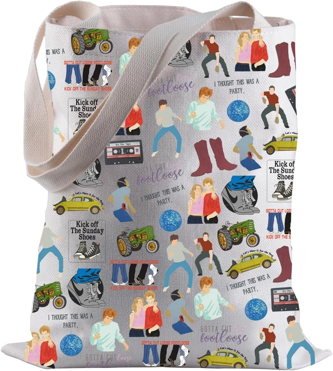BLUPARK Musical Drama Film Inspired Tote Bag Broadway Gift Kick Off The Sunday Shoes Shopping Bag Drama Lover Gift