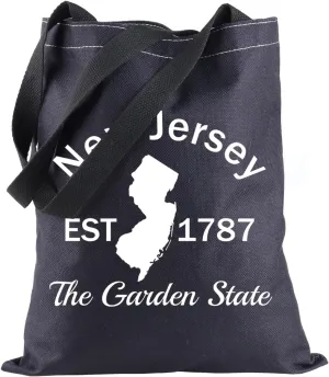 BLUPARK NJ State Tote Bag Independence Gift New Jersey Est 1787 The Garden State Travel Shopping Bag Freedom Gift