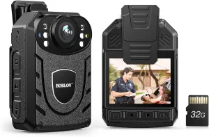 BOBLOV KJ21 32GB Body Worn Camera, 1296P Body Worn Camera, Support Memory Expand Max 256G, Outdoor 8-10Hours Recording Police Body Cam Lightweight and Portable, Clear Night Vision (32GB)