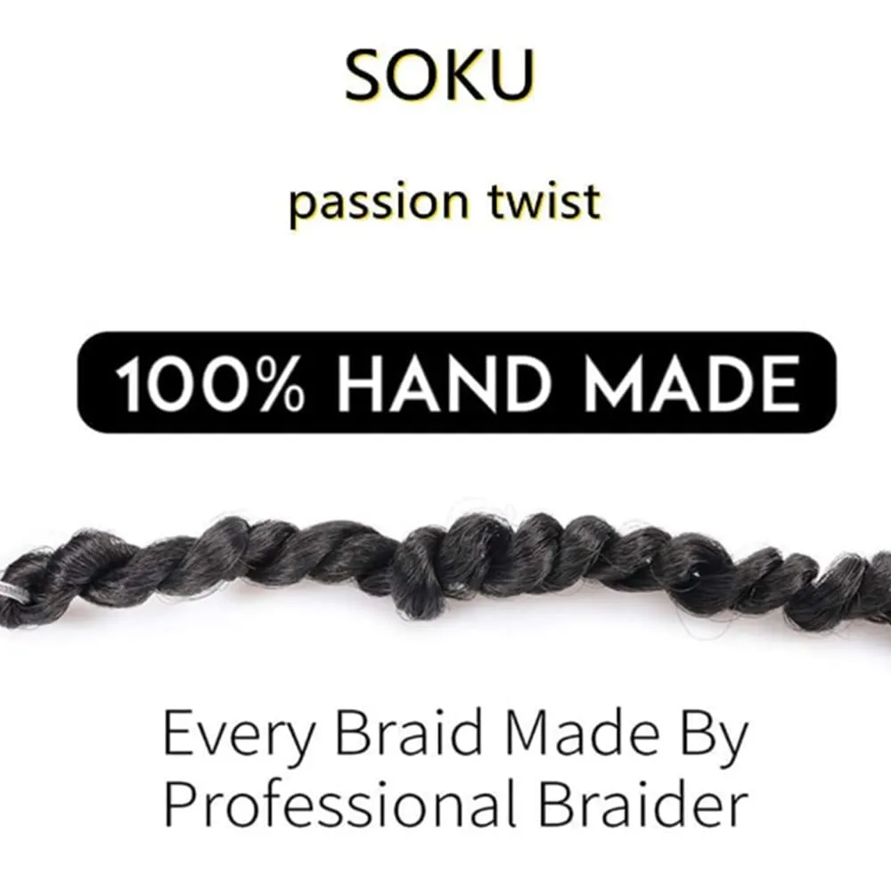 Boho Majesty Twist Crochet Hair 26" - 8 Packs Black Pre Twisted Mini Passion Twist Crochet Hair Curly Senegalese Dreadlocks Extensions Pre-looped Yanky Twist Braids for Women Synthetic