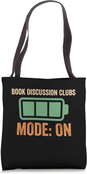 Book Discussion Clubs Mode On, Battery Design Tote Bag