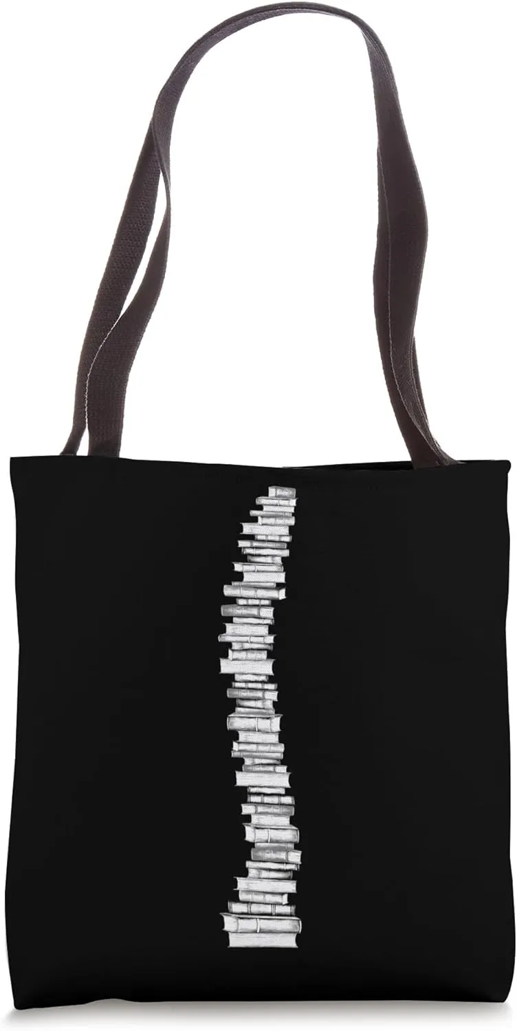 Book Lover Spine Backbone Bookworm Avid Reading Lovers Books Tote Bag