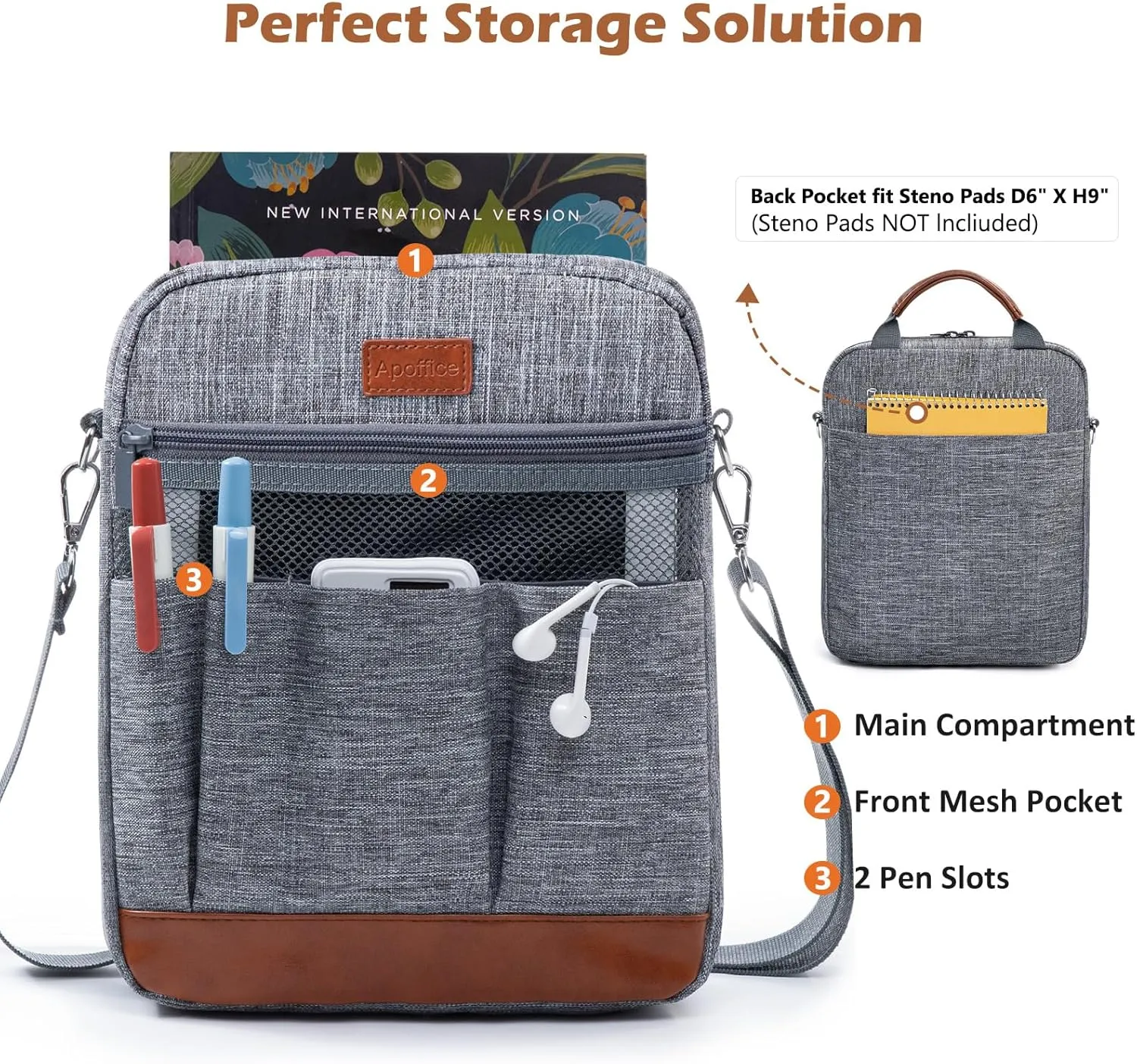 Book Sleeve with Zipper, Book Covers for Book Lovers, Multi-pocket Book Protector Cover with Shoulder Strap,Book Bag for Ipaad, kidle - Back To School Book Accessories