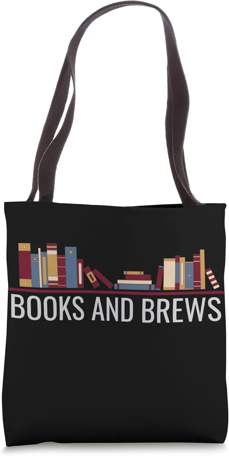 Books & Brews- Reading - Book Discussion Club Tote Bag