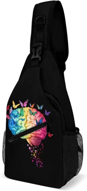 Brain Butterfly Sling Backpack Multipurpose Crossbody Shoulder Bags Travel Chest Bag Hiking Daypack