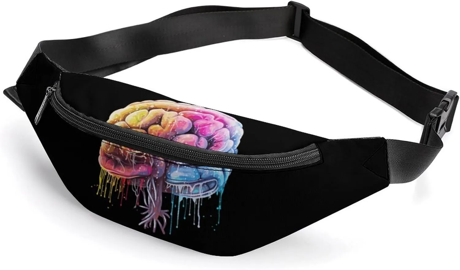 Brain Watercolor Print Belt Bag Adjustable Strap Fanny Pack Crossbody Bag Waist Bag for Women Men