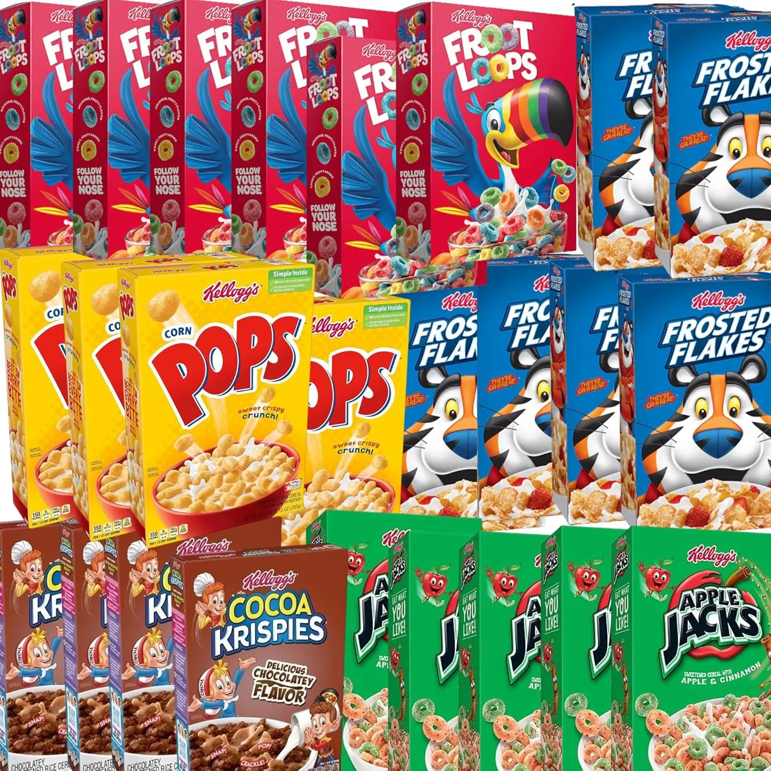 Breakfast Cereal Variety Mini Boxes - Breakfast On The Go Assorted Pack Cold Cereal Box Bulk Groceries Individual Packs Easy Breakfast Food Single Serve Kids Food Wholesale Snack Mini (25 Counts)