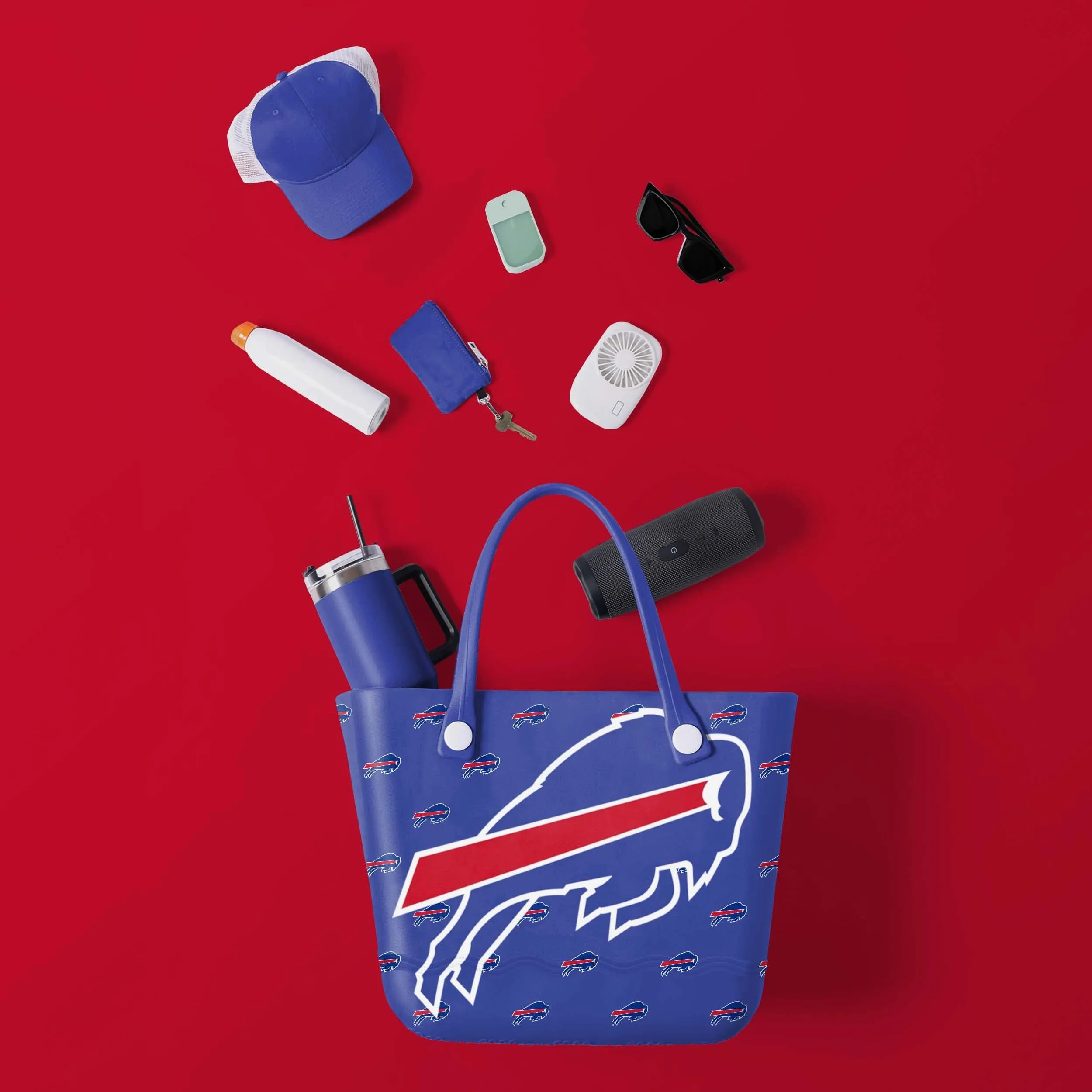 Buffalo Bills Big Logo Mini Print Tailgate Tote Bag
