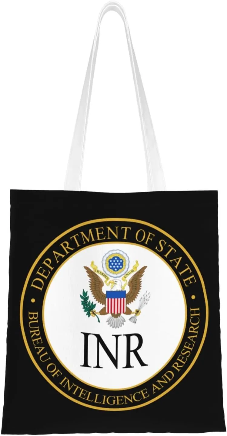 Bureau of Intelligence and Research Seal Tote Bag for Women Canvas Shopping Bags Reusable Beach Bag Grocery Bags Tote Shoulder Bag Gift Bags