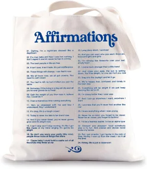 BWWKTOP Affirmations Music Canvas Tote Bag Singer Album Inspired Gifts Song Lyrics Shoulder Bag For Music Fans (Affirmations TG)
