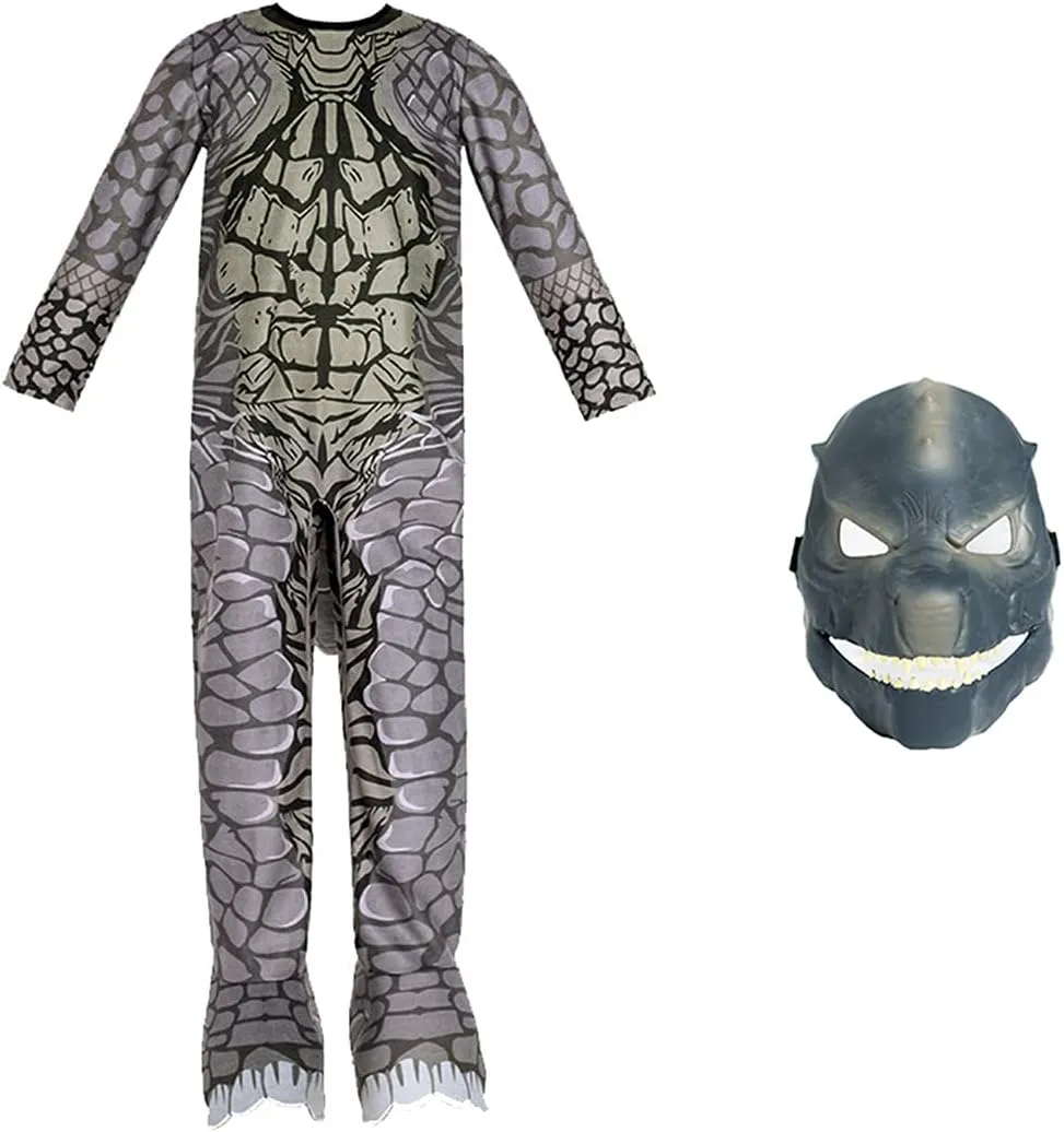 CAFELE Deluxe Dinosaur Costume The King Monsters Jumpsuit Bodysuit Dress-Up Halloween Costume for Kids Ages 3 and Up