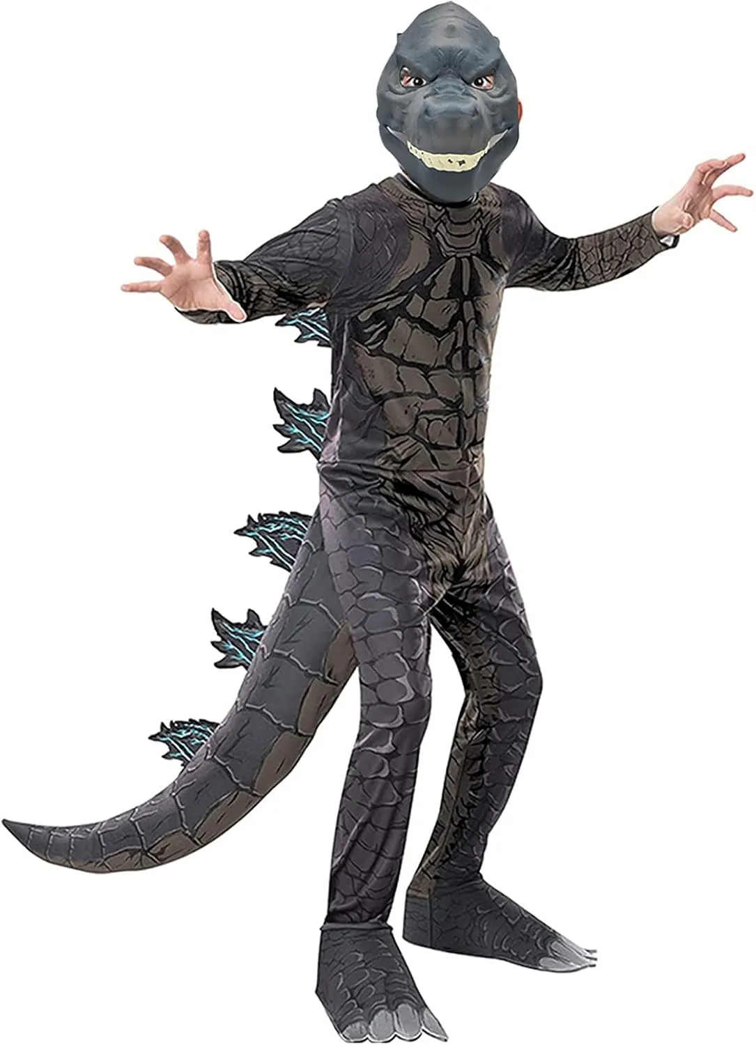 CAFELE Deluxe Dinosaur Costume The King Monsters Jumpsuit Bodysuit Dress-Up Halloween Costume for Kids Ages 3 and Up