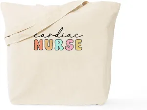 CafePress Cardiac NURSE Reusable Natural Beige Canvas Shopping Bag