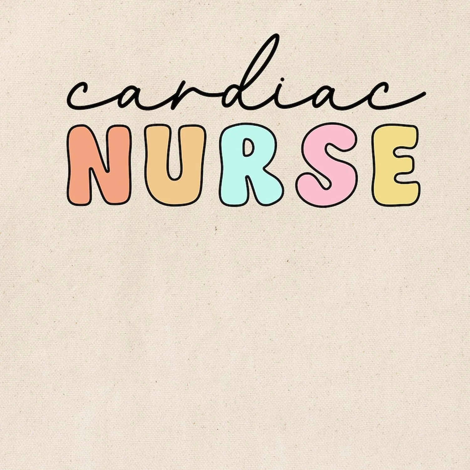 CafePress Cardiac NURSE Reusable Natural Beige Canvas Shopping Bag
