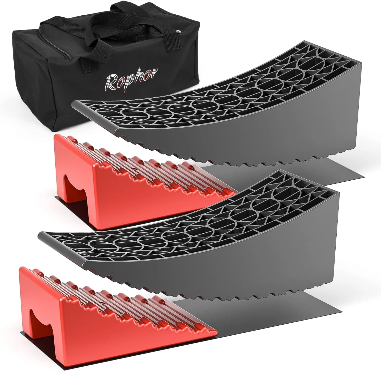 Camper Leveler 2 Packs, New Version Ramps Kit for Travel Trailer, Up to 35,000 lbs, Double Non-Slip Design, Faster and Easier Than RV Leveling Blocks