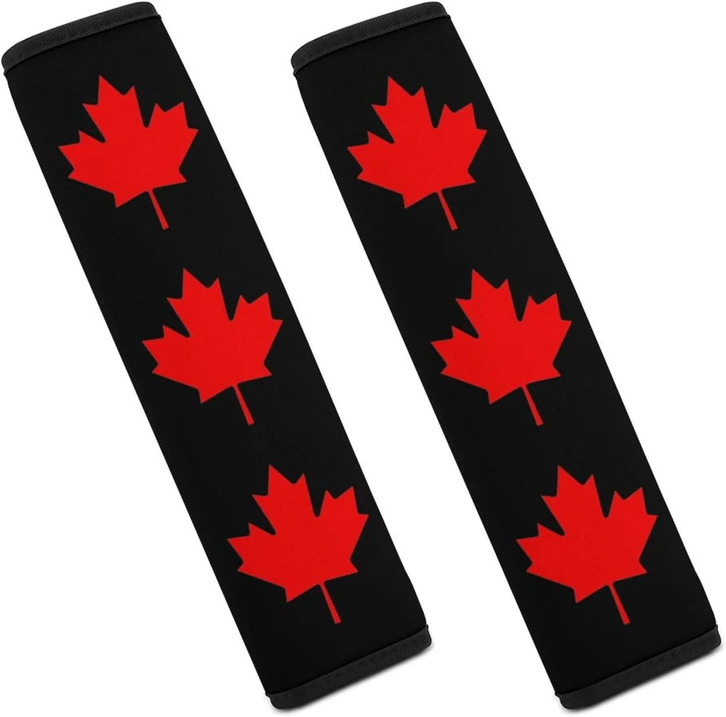 Canadian Flag Maple Leaf Fashion Car Seat Belt Cover Pad for Shoulder Bag Camera Soft Comfort Accessories 2PCS