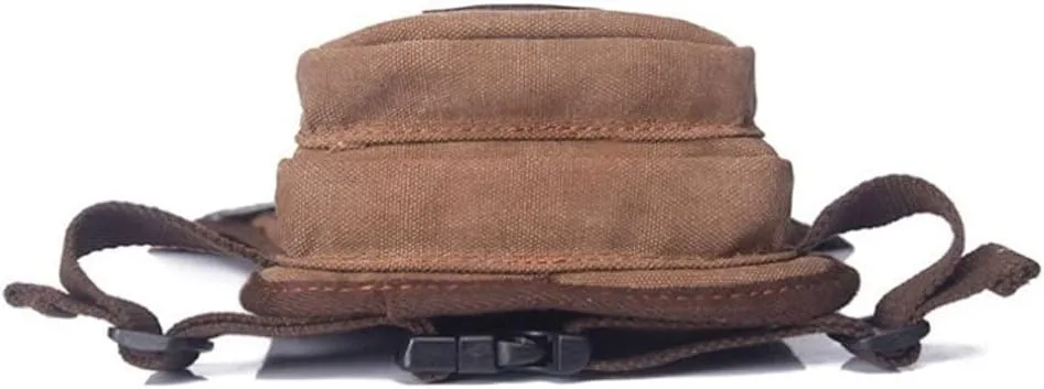 Canvas Drop Leg Bag Hiking Waist Pack for Men Women Multi-Purpose Motorcycle Bike Riding Cycling Travel Outdoor Fishing Camping Thigh Fanny Pouch Casual Day Pack Pocket (Khaki)
