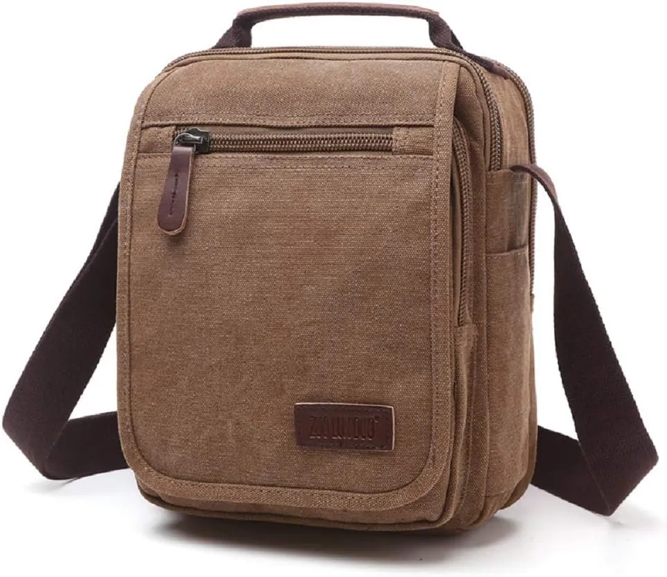Canvas Messenger Shoulder Bag Outdoor Travel Purse Classic Messenger Crossbody Bag for Men Women