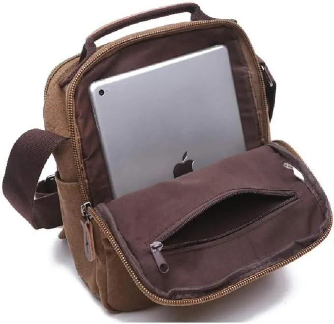 Canvas Messenger Shoulder Bag Outdoor Travel Purse Classic Messenger Crossbody Bag for Men Women