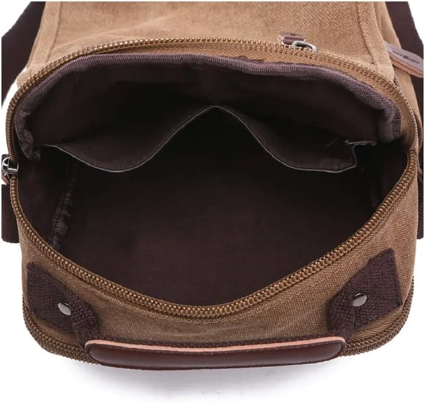 Canvas Messenger Shoulder Bag Outdoor Travel Purse Classic Messenger Crossbody Bag for Men Women