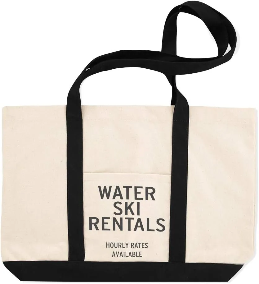Canvas Shopping Tote Bag Water Ski Rentals Rates Available C Ski Beach Bags for Women Skiing Gifts