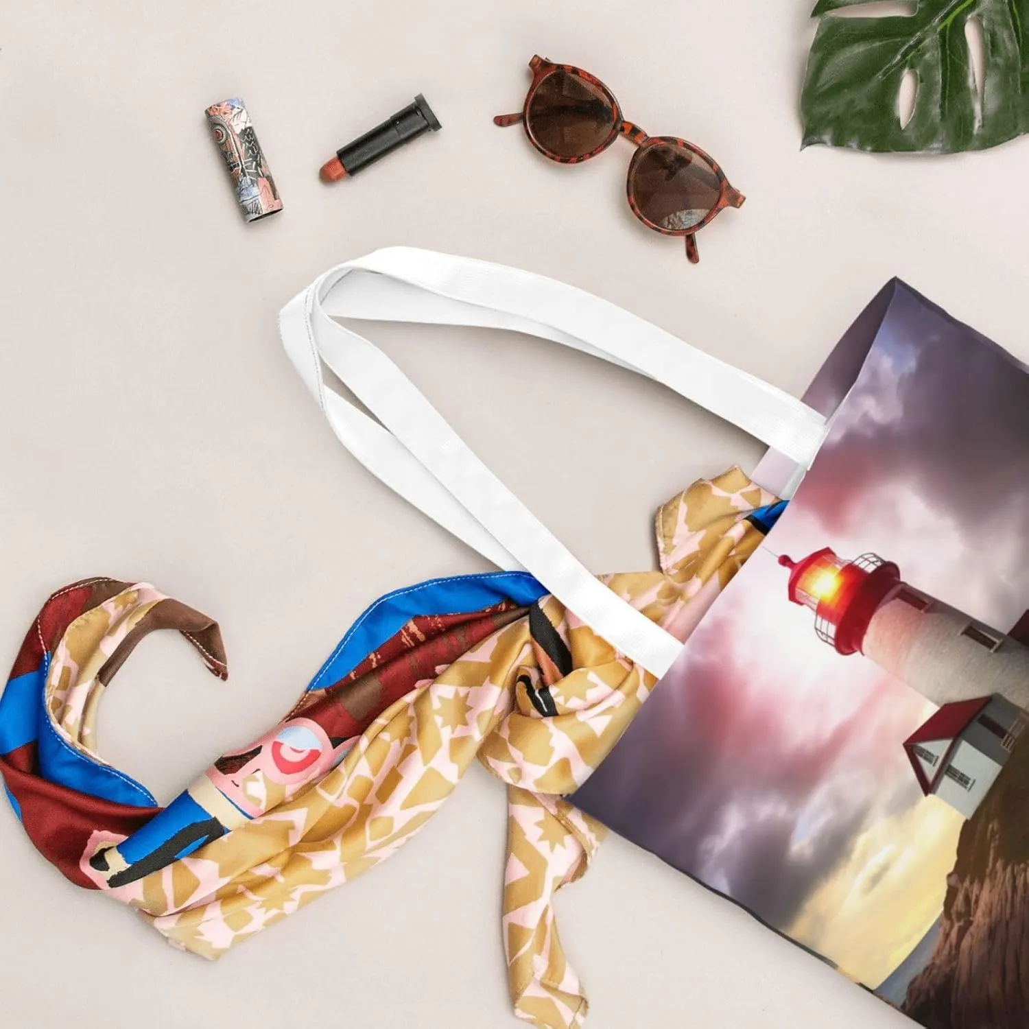 Canvas Tote Bag For Women Reusable Shopping Bag Casual Arch In Mallorca Spain Shoulder Bag Handbag For Travel