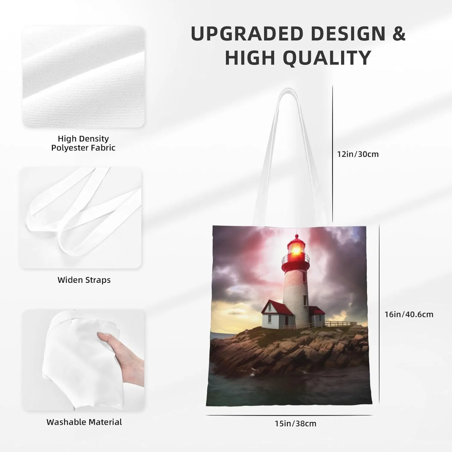 Canvas Tote Bag For Women Reusable Shopping Bag Casual Arch In Mallorca Spain Shoulder Bag Handbag For Travel