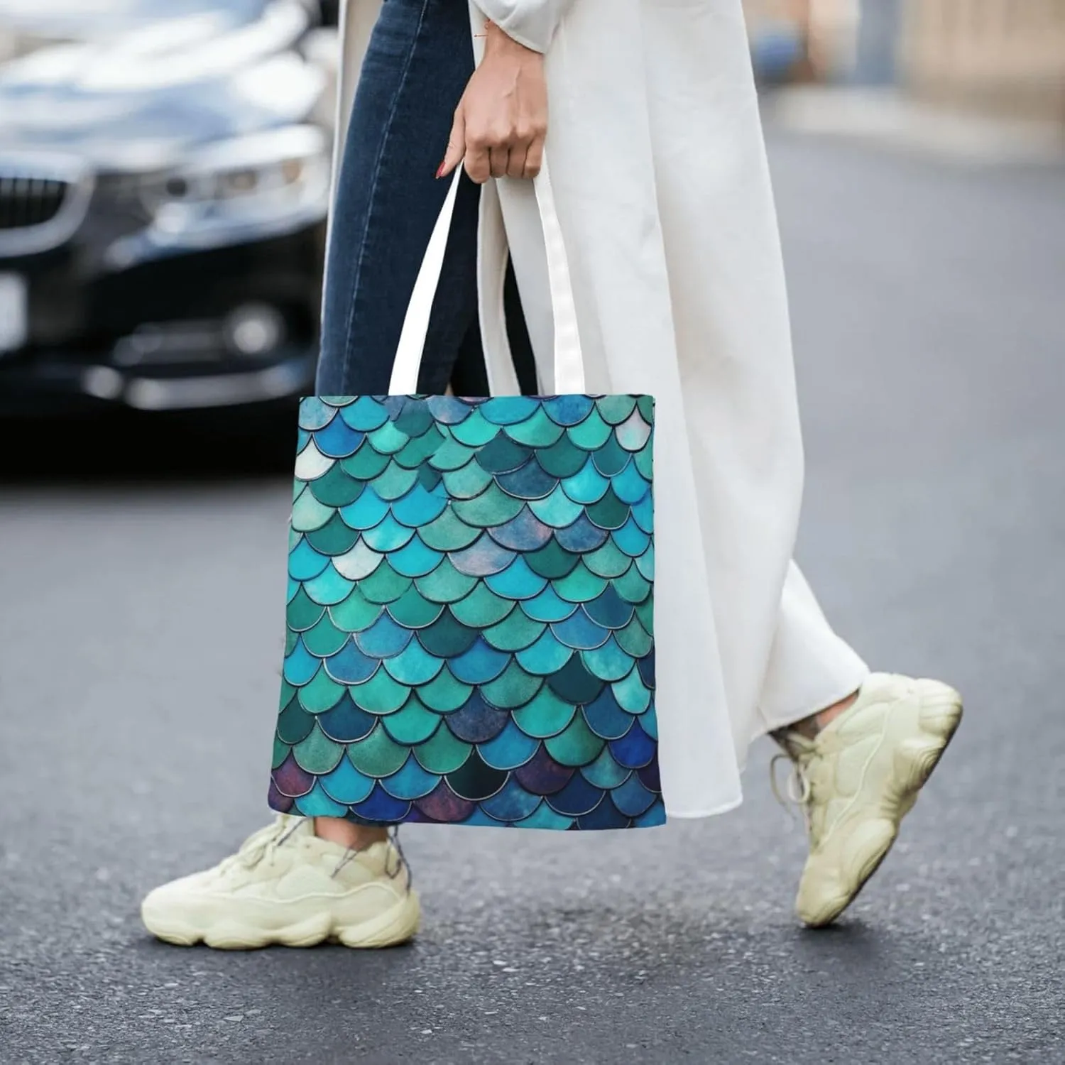 Canvas Tote Bag For Women Reusable Shopping Bag Casual Arch In Mallorca Spain Shoulder Bag Handbag For Travel