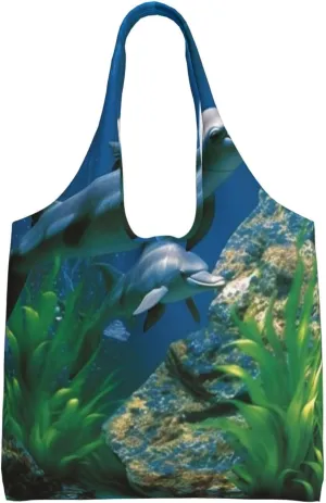 Canvas Tote Bag for Women Shoulder Tote Purse Reusable Grocery Bag Aquatic biologicals Aesthetic Shopping Bags