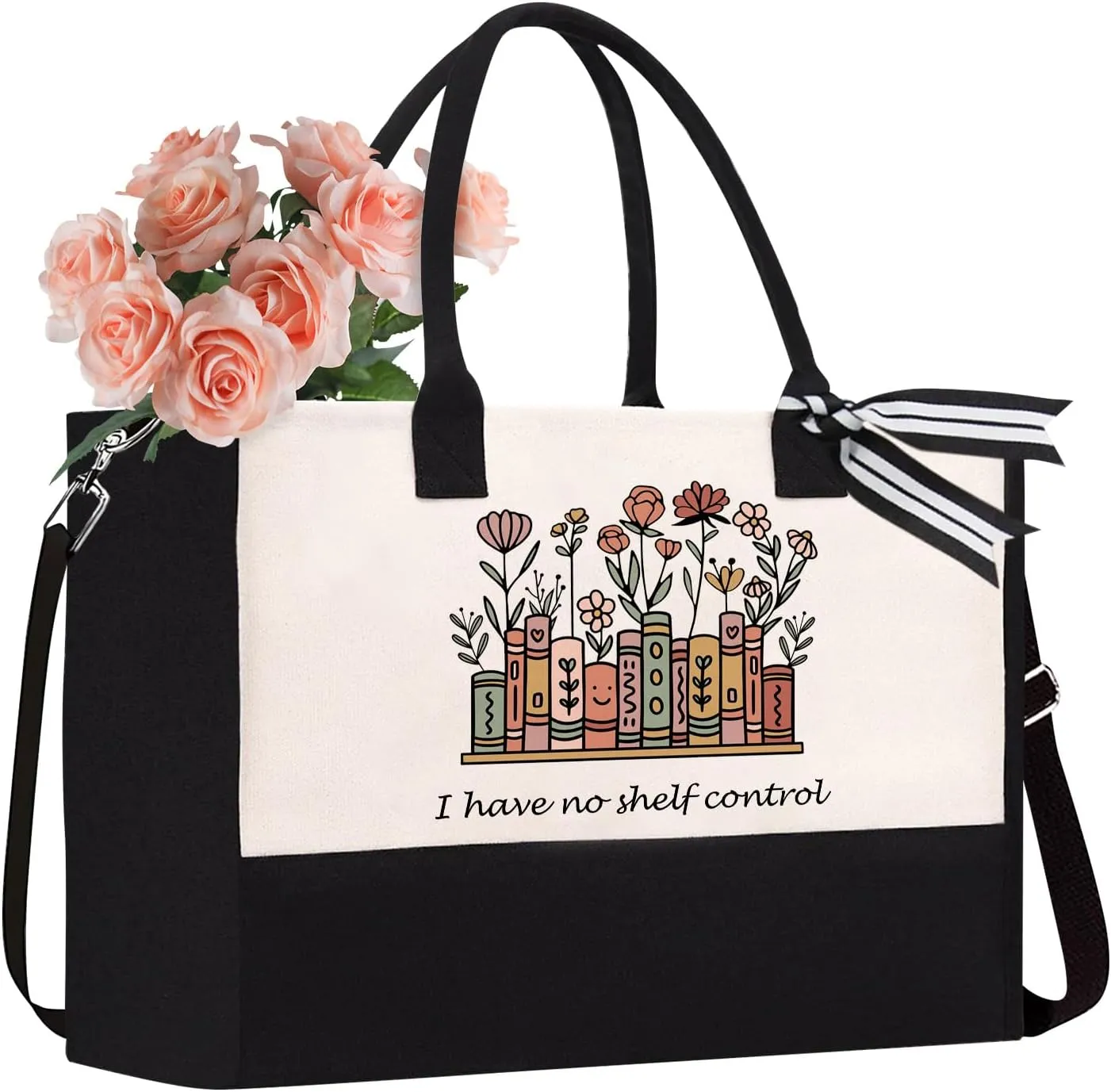 Canvas Tote Bag Gifts for Book Lovers, Birthday Tote Bag for Book Lovers, Librarians and Readers, Bookish Gifts