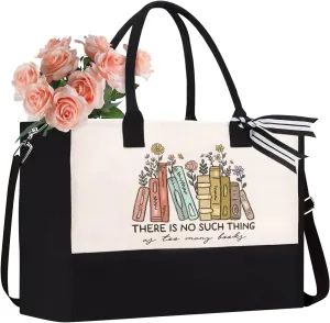 Canvas Tote Bag Gifts for Book Lovers, Birthday Tote Bag for Book Lovers, Librarians and Readers, Bookish Gifts