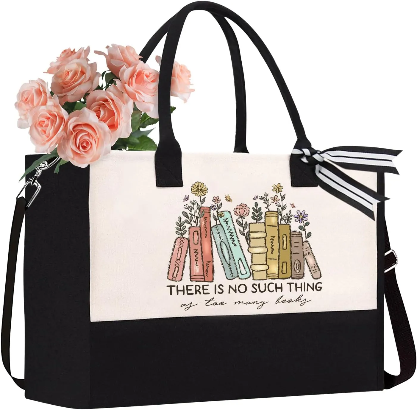 Canvas Tote Bag Gifts for Book Lovers, Birthday Tote Bag for Book Lovers, Librarians and Readers, Bookish Gifts