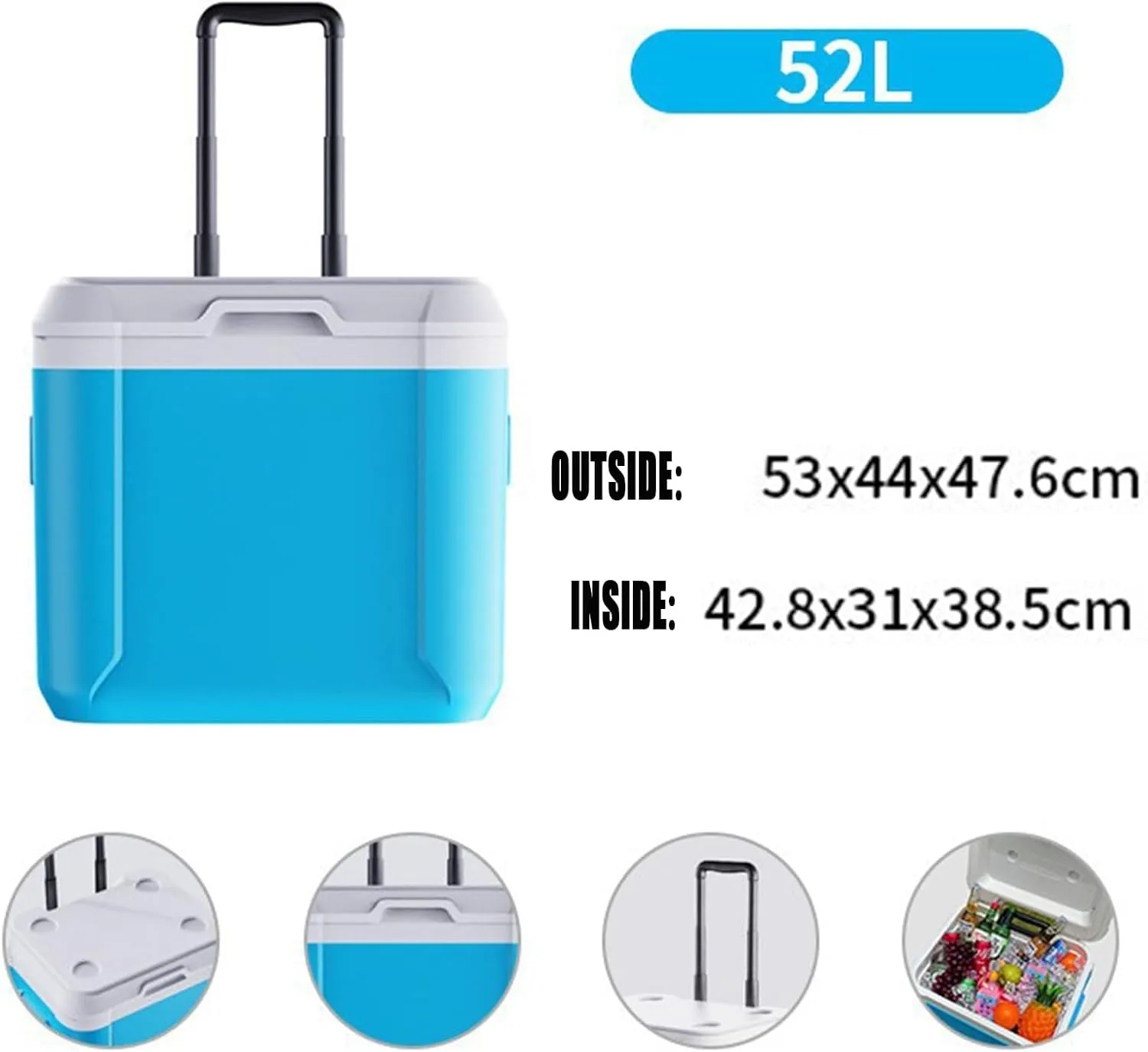 Car Camping Coolers for Chevy GMC Sierra Denali/GMC Canyon/Silverado1500/Corvette, Leak Proof Cooler, Portable Lightweight Ice Chest Box, Compartments Waterproof Insulated Bag