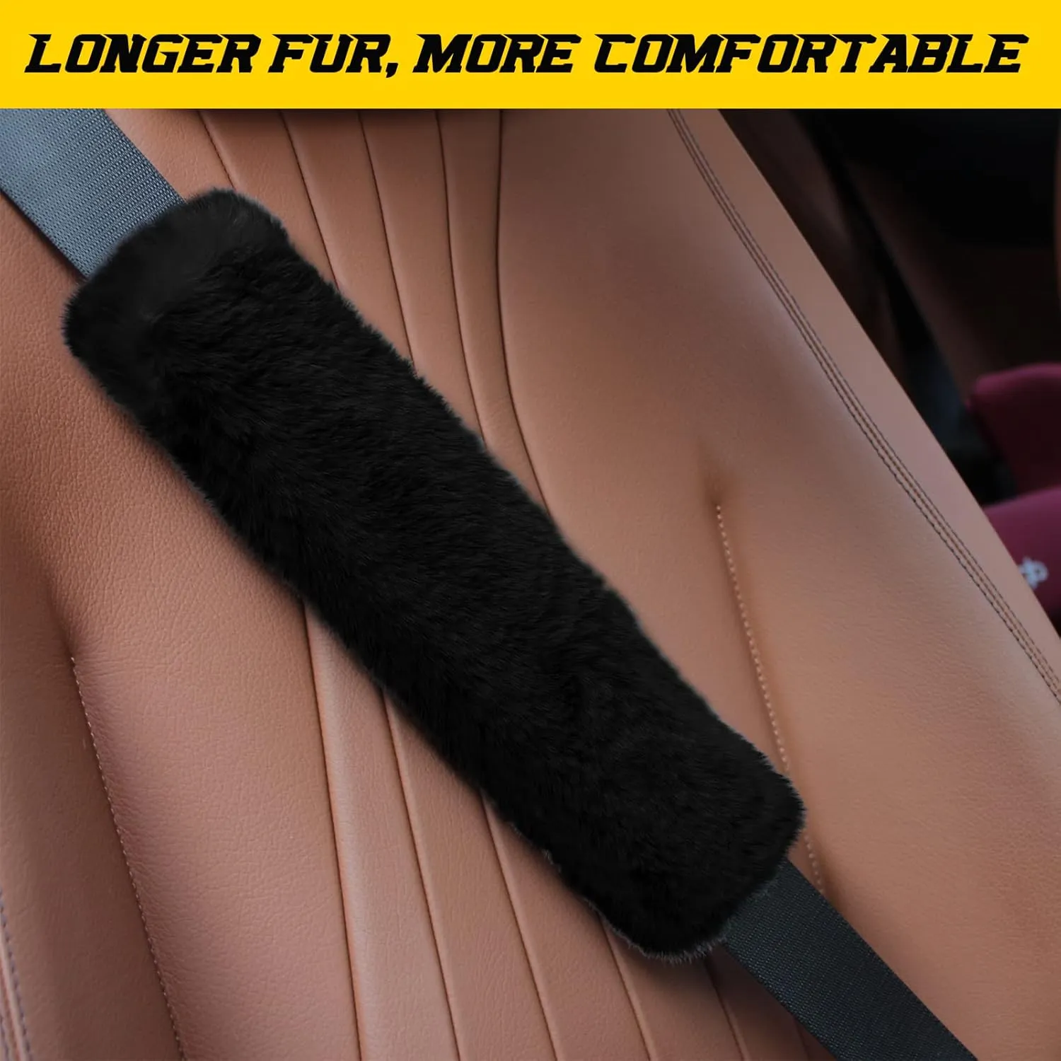 Car Seat Belt Pad Cover, 2-Pack Soft Car Safety Seat Belt Strap Shoulder Pad for Adults and Children, Suitable for Car Seat Belt, Backpack, Shoulder Bag