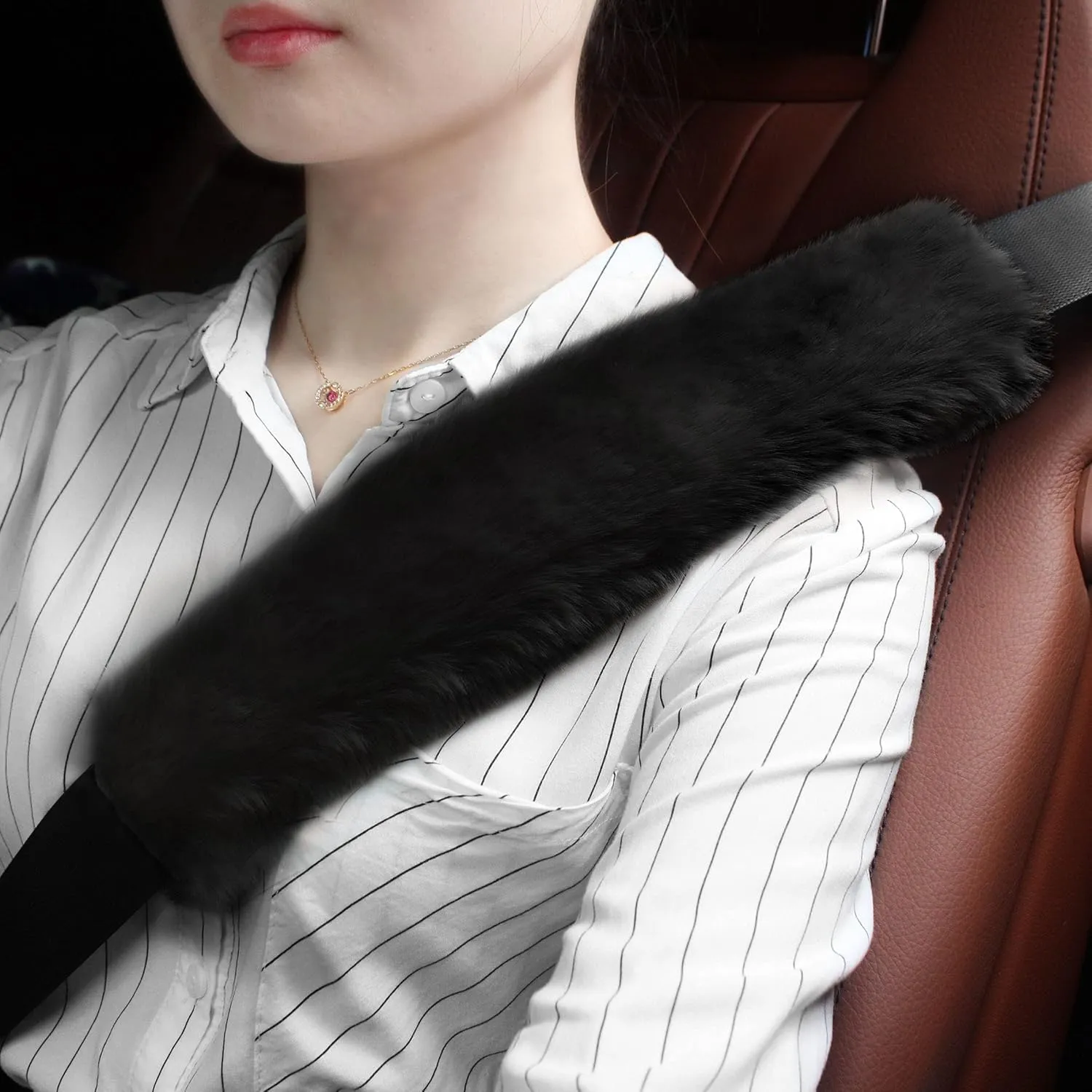 Car Seat Belt Pad Cover, 2-Pack Soft Car Safety Seat Belt Strap Shoulder Pad for Adults and Children, Suitable for Car Seat Belt, Backpack, Shoulder Bag